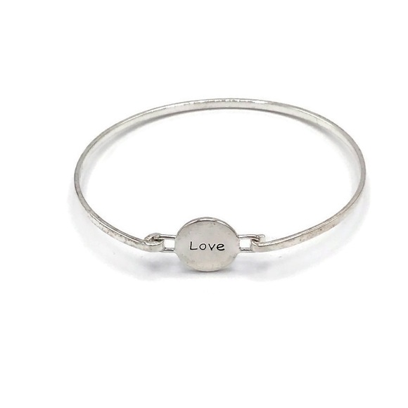 La 925 Sterling Silver Love Bangle Bracelet Hook - Picture 4 of 7